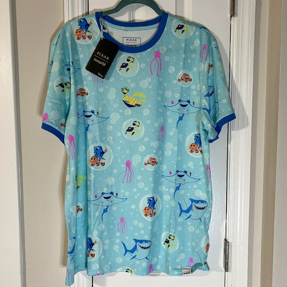 Finding Nemo 20th Anniversary Bubbles All-Over Print Unisex Ringer Tee